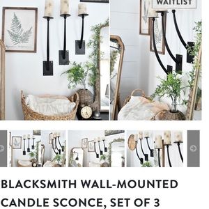 NWT Farmhouse iron candle sconces! Set of 3!!